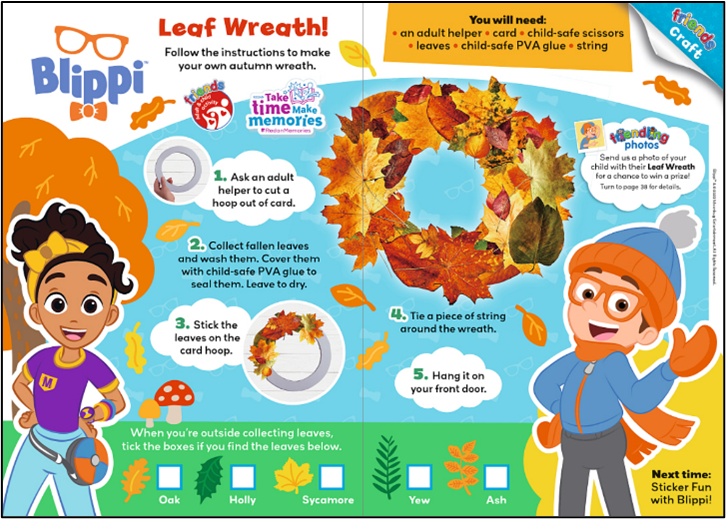 Blippi Leaf Wreath - Fun To learn